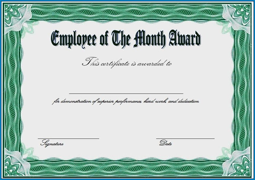 Free Printable Employee Of The Month Certificate Template Throughout Amazing Employee Of The Month Certificate Template Word