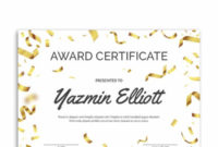 Free Printable Gold Confetti Award Certificate Template In Free Art Award Certificate Templates Editable