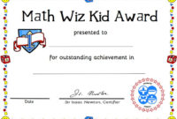 Free Printable Math Certificate Of Achievement In Math Achievement Certificate Printable
