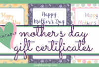 Free Printable Mother&amp;#039;S Day Gift Certificates Caught Pertaining To Awesome Mothers Day Gift Certificate Templates