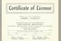 Free Printable Ordination Certificate New Minister License Within Certificate Of Ordination Template