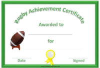 Free Printable Rugby Award Certificate Within Best Coach Certificate Template