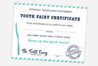 Free Printable Tooth Fairy Certificate, Receipt, Envelope Throughout Fascinating Free Tooth Fairy Certificate Template