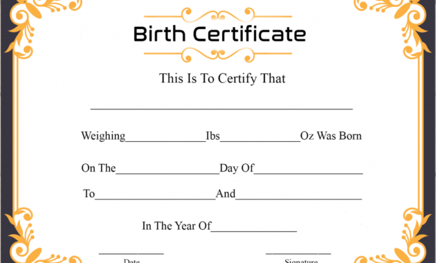 Free Sample Certificate Of Birth Template | Certificate With Regard To Free Official Birth Certificate Template