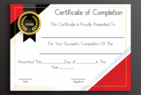 Free Sample Certificate Of Completion Template Within Completion Certificate Editable