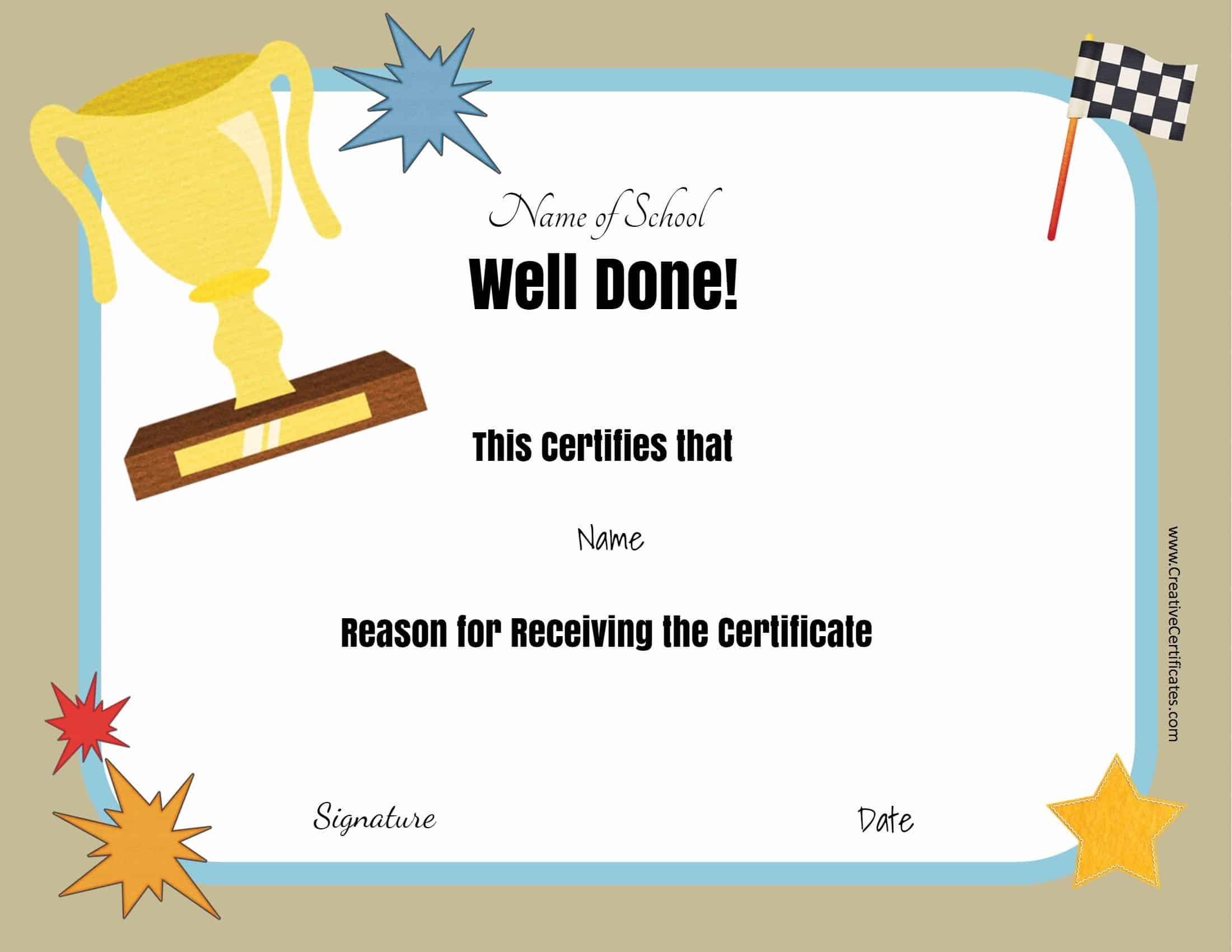 Free School Certificates &amp; Awards With Regard To Contest Winner Certificate Template