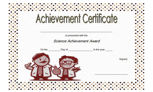 Free Science Certificate Of Achievement Template 4 Pertaining To Science Fair Certificate Templates