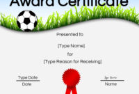 Free Soccer Certificate Maker | Edit Online And Print At Within Soccer Mvp Certificate Template