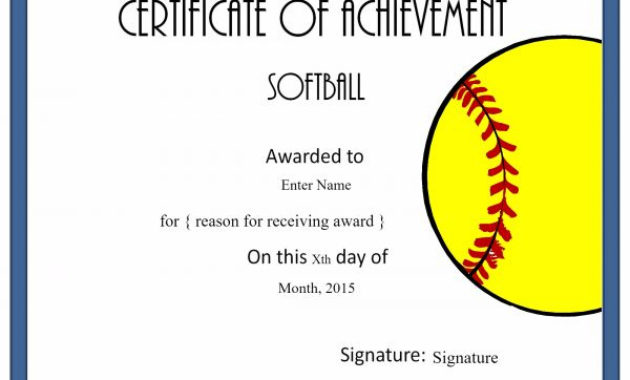 Free Softball Certificate Templates Customize Online For Amazing Softball Certificate Templates Free