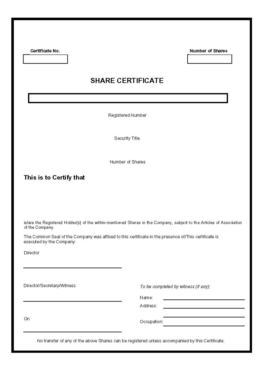 Free Stock Certificate Templates Word Pdf ᐅ Template Lab With Regard To Share Certificate Template Pdf