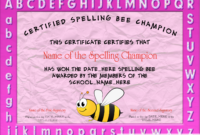 Free Student Certificate Templates At Clevercertificates For New Spelling Bee Award Certificate Template