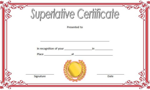 Free Superlative Certificate Template Printable 1 Regarding Awesome Superlative Certificate Templates