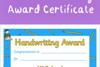 Free To Download! Motivate And Inspire Your Children To Throughout New Handwriting Award Certificate Printable