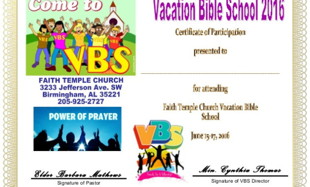 Free Vbs Certificate Templates | Best Templates Ideas With Regard To Simple Free Vbs Certificate Templates