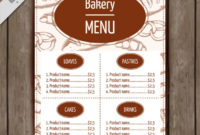 Free Vector | Bakery Menu Template In Free Bakery Menu Templates Download
