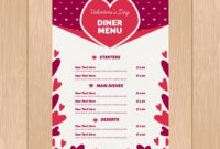 Free Vector | Valentine'S Day Menu Template In Valentine Menu Templates Free