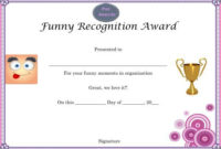 Funny Recognition Award | Certificate Templates, Funny Inside Free Funny Award Certificate Templates For Word