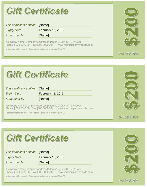 Gift Certificate | Free Template For Word Regarding Free Microsoft Gift Certificate Template Free Word