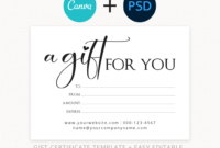 Gift Certificate Template, Editable Gift Certificate For Certificate Of Kindness Template Editable Free