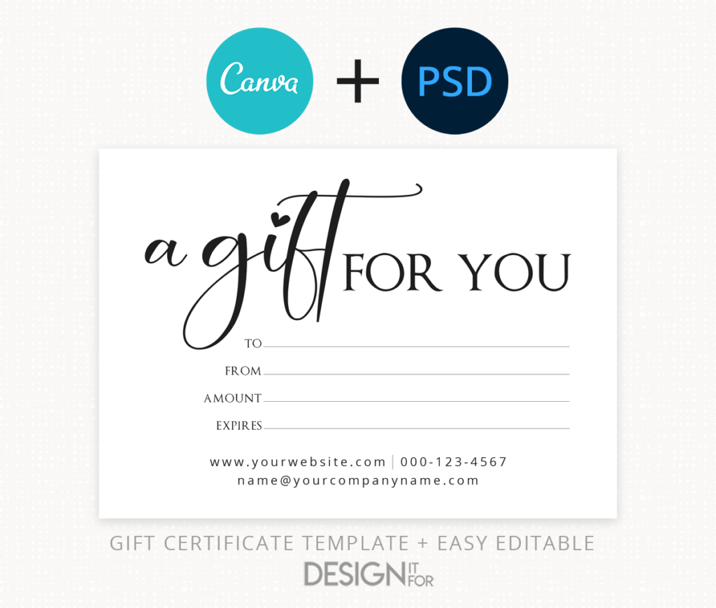 Gift Certificate Template, Editable Gift Certificate For Certificate Of Kindness Template Editable Free