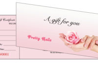 Gift Certificates Printing For Nail Salon In Fresh Nail Gift Certificate Template Free