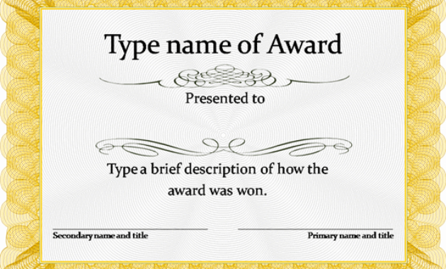Gold Award Certificate Template … | Certificate Design Pertaining To Fresh 7 Certificate Of Championship Template Designs Free