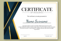 Gold Details Certificate Of Excellence Template Download For New Powerpoint Certificate Templates Free Download