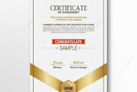 Golden Vertical Academic Award Certificate Template For With Academic Certificate
