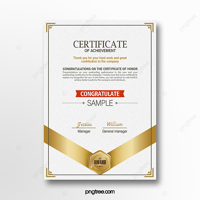 Golden Vertical Academic Award Certificate Template For With Academic ...