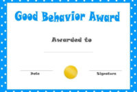 Good Behavior Award 31 960×720 Pixels | Award Within Free Within Free Good Behaviour Certificate Editable Templates