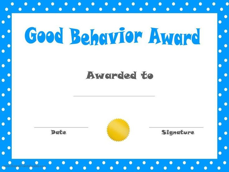Good Behavior Award 31 960×720 Pixels | Award Within Free Within Free Good Behaviour Certificate Editable Templates