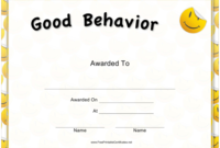 Good Behavior Certificate Template Download Printable Pdf Throughout Fascinating Good Behaviour Certificate Template 7 Kids Awards