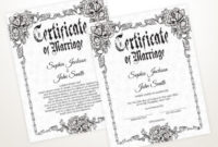 Gothic Wedding Editable Certificate Template, Printable Inside Wedding Gift Certificate Template