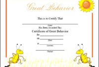 Great Behavior Certificate Sample Templates Sample Pertaining To Good Behaviour Certificate Templates