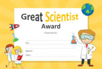 Great Scientist Award Certificate For Powerpoint Inside Science Award Certificate Templates
