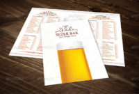 Half Fold Beer Menu Templateerseldondar | Graphicriver Throughout Half Fold Menu Template