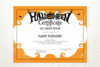 Halloween Blank Certificate Template Editable Printable For Amazing Halloween Costume Certificate Template