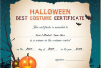 Halloween Gift Certificate Template Inspirational Intended For Halloween Costume Certificates 7 Ideas Free