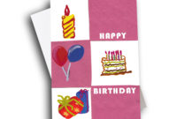 Happy Birthday Gift With Cake And Flowers Greetway Inside Amazing Happy Birthday Gift Certificate