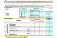 Home Building Cost Breakdown Spreadsheet — Db Excel Throughout Cost Breakdown Template