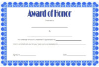 Honor Award Certificate Templates [9+ Official Designs Free] Regarding Amazing Essay Writing Competition Certificate 9 Designs