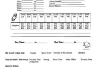 Infant'S Daily Report Sheet | Infant Daily Report, Daycare With Home Health Care Daily Log Template
