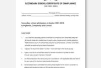 Instantly Download School Compliance Certificate Template Throughout Free Certificate Of Compliance Template 7 Docs Free