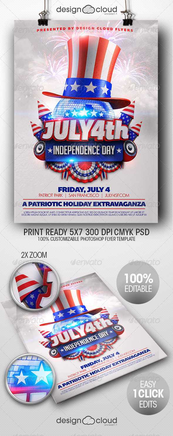 July 4Th Independence Day Flyer Templatedesign Cloud With Regard To 4Th Of July Menu Template