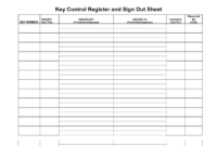 Key Control Register And Sign Out Sheet In Word And Pdf Inside Infection Control Log Template