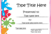 Kids Award Certificate Docx Printable Microsoft Word Within Simple Kids Gift Certificate Template