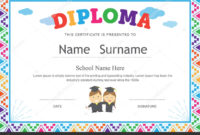 Kids Diploma Preschool Certificate Elementary School In School Certificate Templates Free