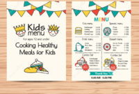 Kids Meal Menu Vector Template ,Restaurant Menu Design For Fun Menu Templates