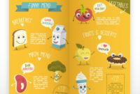 Kids Menu Template With Enjoyable Foodstuffs Vector | Free Inside Fun Menu Templates