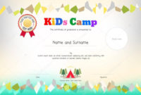 Kids Summer Camp Diploma Or Certificate Template Award For Fresh Summer Camp Certificate Template